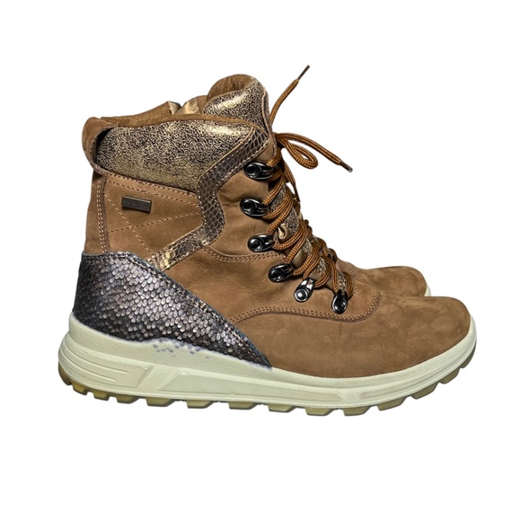 Pajar Canada Ankle Boots Women's Size 10 Zip Up Waterproof Leather Shoes Brown - Picture 1 of 14